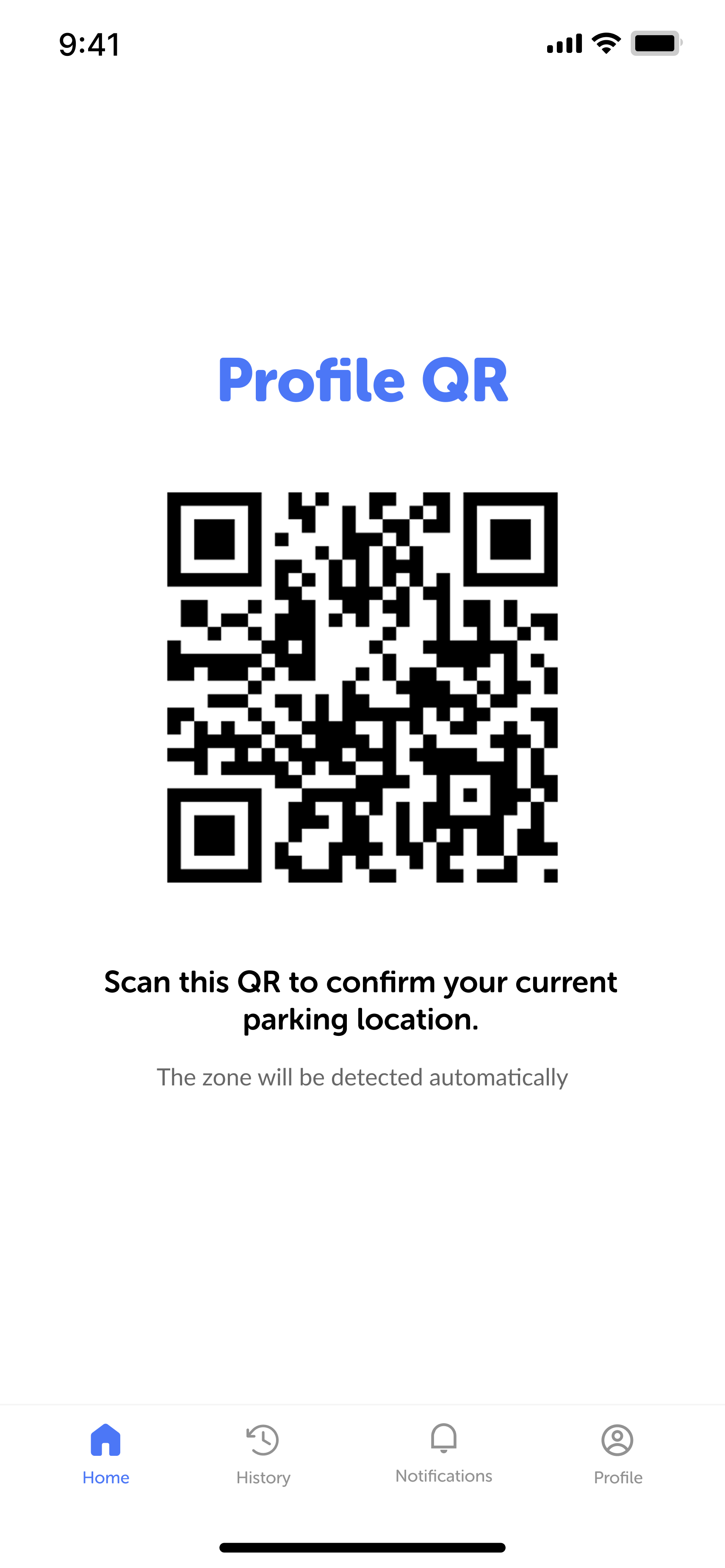 TapToPark driver app screen 1